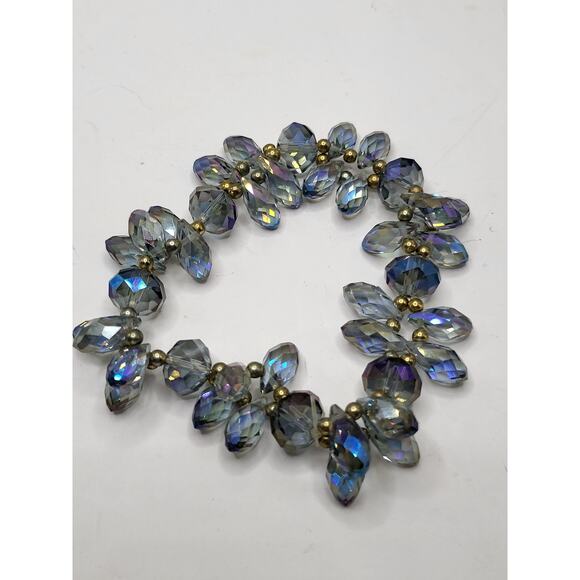 Aurora Borealis Glass Bead Bracelet for Stone Reuse or Display - Picture 2 of 7